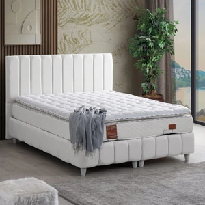 Tek Kişilik Narva Baza Başlık ve Real Pedli Yatak Seti - Beyaz