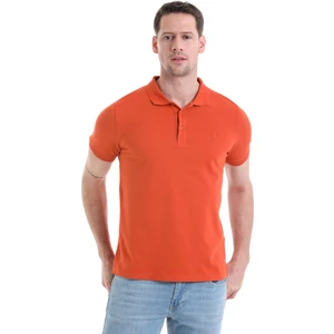 Kiremit Regular Fit Düz 100% Pamuklu Polo Yaka Tişört