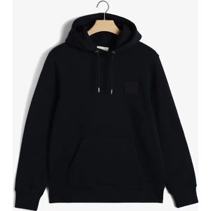 Erkek Krem Regular Fit Kapüşonlu Logolu Sweatshirt