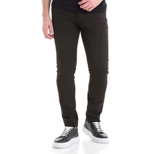 Kahverengi Slim Fit Düz 5 Cep Pamuklu Kanvas Pantolon