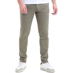 Haki Slim Fit Düz 5 Cep Pamuklu Kanvas Pantolon