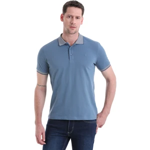 Indigo Regular Fit Düz 100% Pamuklu Polo Yaka Tişört