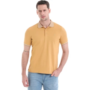 Hardal Regular Fit Düz 100% Pamuklu Polo Yaka Tişört