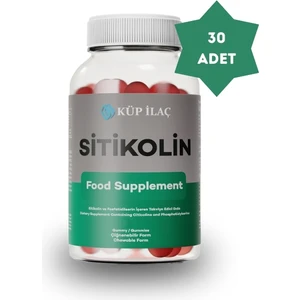Küp İlaç Sitikolin Fosfatidilserin L-Tirozin Rhodiola Ginko Biloba ve Vitamin B6 , B12 Içeren 30 Adet Gummy Takviye Edici Gıda