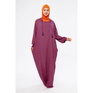 Mercan Hijab Mercan Kare Desenli Namaz Elbisesi