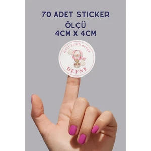 Netsan Etiket Isme Özel Kız Hoşgeldin Bebek Etiketi Kuşe Kağıt Sticker 4X4CM 70 Adet