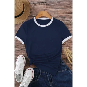 Only Trendwear  Unisex Lacivert Penye Interlok Tişört