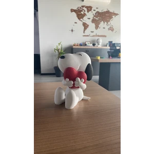Root Made Sevimli Köpek Snoopy Dekoratif Biblo Masa Konsol Süsü Kalp Tutan Snoopy Kitaplık Dekor