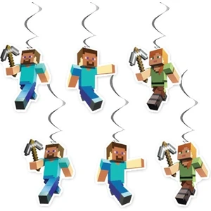 Parti Dükkanım Minecraft Asmalı Tavan Süsü (6 Adet)