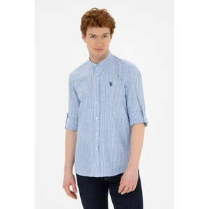 U.S. Polo Assn. Erkek Mavi Gömlek Desenli 50288924-VR036