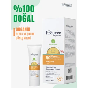 The Prouvèe Réponses Organik Bebek ve Çocuk Güneş Kremi SPF 50+ 100 ml %100 Mineral Filtre Yenidoğan Uyumlu