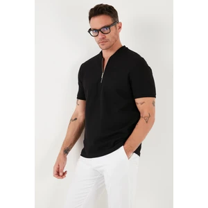 Pamuklu Regular Fit Yarım Fermuarlı T Shirt Erkek T Shirt 5902653