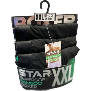 3lü  Süpersoft Organik Bambu Kumaş Jakar Kemer Erkek Boxer
