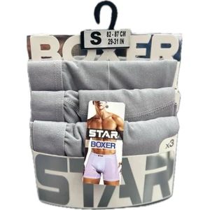 3 Lü Erkek Jakar Kemer Lycralı Boxer
