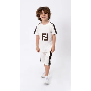 Erkek Çocuk F Baskılı  Pamuk Kumaş Şortlu 2 Li Takım 2-5 Yaş Şartlu Tşört Alt-Üst Takım