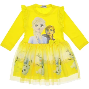 Cillop Butik Kız Çocuk Elsa Baskılı Tüllü Elbise