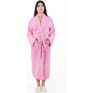 Soft Line %100 Pamuklu Şalyaka Pembe Renkli (L-Xl-2xl-3xl-4xl) Büyük / Battal Beden Bornoz