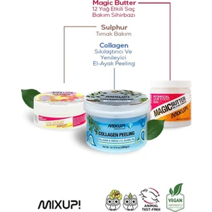 Sulphur 56GR+12 Yağ Etkili Saç Bakım Sihirbazı 250ML+COLLAGEN El Ayak Peeling 200GR - 3 Lü Set