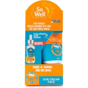 So Well Plus Gunes Kremi SPF50+ Serum Hediyeli 75 ml