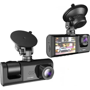 DV300 Yeni 3 Kameralı Araç Içi Kayıt Kamerası Trafik Recorder 2 Inç IPS Ekran Full Hd 1080P