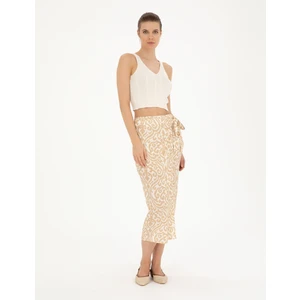 Pierre Cardin Kadın Bej A Kesim Dokuma Etek 50284025-VR011