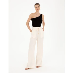 Pierre Cardin Kadın Ekru Yüksek Bel Wideleg Pantolon 50284523-VR019
