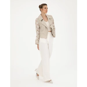 Pierre Cardin Kadın Beyaz Yüksek Bel Straight Fit Pantolon 50289786-VR013