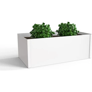 Metal Saksı Beyaz Büyük Boy 15 x 22 x 40 cm İç Mekan ve Dış Mekan Çiçeklik