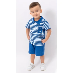 Erkek Bebek Çizgi Baskılı Lakost Kumaş 2 Li Şortlu Alt Üst  Takım