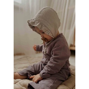 Bağlamalı Fırfırlı Müslim Bebek Şapka Vizon