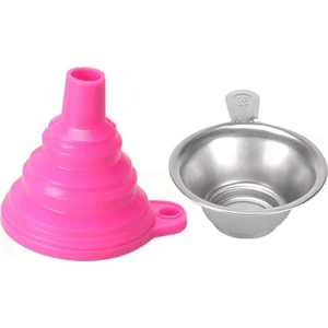 Hobi Mekatronik Sla Reçine Için Metal Süzgeç ve Silikon Huni(Pembe)