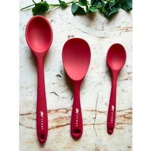 Sert Uçlu Isıya Dayanıklı Yanmaz Yapışmaz Silikon Uzun Kısa Derin Kaşık 28 Cm-20 Cm/kısa Kaşık 22 cm