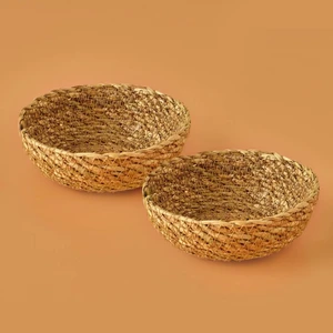 2'li Hasır Sepet Natural 13 cm