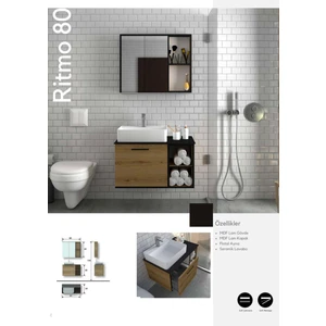 Ritmo  Banyo Dolabı 80 cm