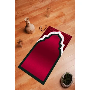 Napoli Home Dijital Baskılı Kaymaz Yıkanabilir (70X130) Hediyelik Namazlık Seccade, N-Seccade-06-Kırmızı,