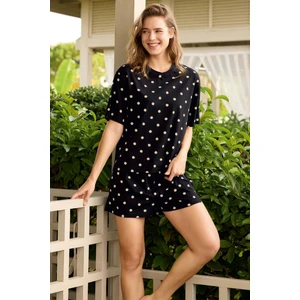 Aydoğan Kadın Süprem Şortlu Kısa Kol Pamuklu Pijama Takımı Papatya Desenli