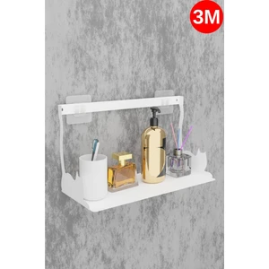 Yapışkanlı Beyaz Kedi Desenli Banyo Düzenleyici, Mutfak Düzenleyici, Banyo Organizer 3m Yapışkanlı Tasarım MT86B