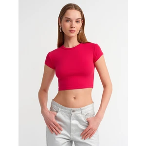 30936 Vücuda Oturan Crop Top-Fuşya