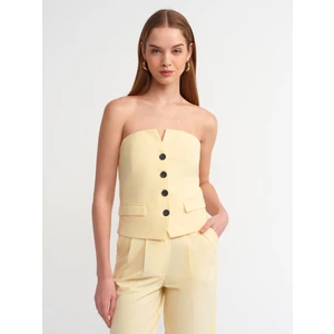 60544 Düğmeli Klasik Bluz-Sarı