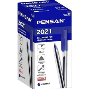 2021 1.0 Üçgen Mavi / Blue Tükenmez Kalem 50 Adet