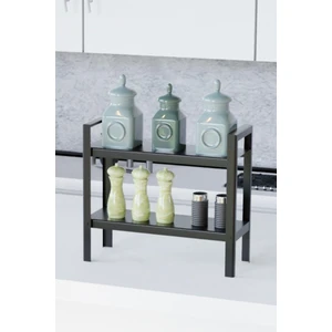 Dekoratif Siyah 2 Katlı Raflı Çok Amaçlı Mutfak&banyo Düzenleyici, Organizer MT91S