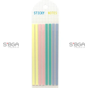 Sibga Tasarım Ince Uzun Şerit Şeffaf Renkli Postit Post-It Post It. Kitap Ayracı Ayraç Postit Sticker 160 Yaprak