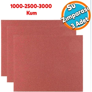 Far Temizleme Parlatma Su Zımpara Seti A4 Boyutunda 1000-2500-3000 Kum (3 Adet)