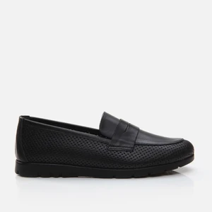 01AYH283900A100 HAKIKI Deri Siyah Kadın Loafer