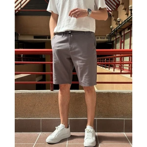 Erkek, Bel Bağcıklı, Regular Fit, Old Money Culture, Pamuklu, Keten Dokuma Şort 24INP284