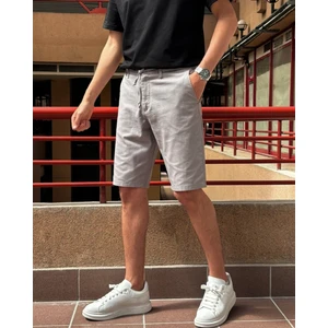 Erkek, Bel Bağcıklı, Regular Fit, Old Money Culture, Pamuklu, Keten Dokuma Şort 24INP284