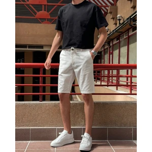 Erkek, Bel Bağcıklı, Regular Fit, Old Money Culture, Pamuklu, Keten Dokuma Şort 24INP284