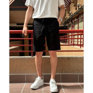 Erkek, Bel Bağcıklı, Regular Fit, Old Money Culture, Pamuklu, Keten Dokuma Şort 24INP284