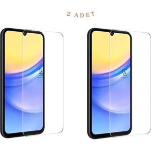 Samsung Galaxy A15 Ile Uyumlu Ekran Koruyucu Şeffaf Temperli Kırılmaz Cam Ekran Koruyucu 2 Adet