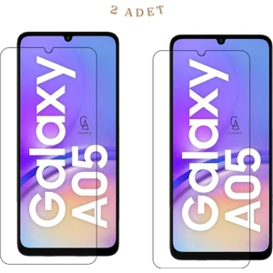 Samsung Galaxy A05 Ile Uyumlu Ekran Koruyucu Şeffaf Temperli Kırılmaz Cam Ekran Koruyucu 2 Adet